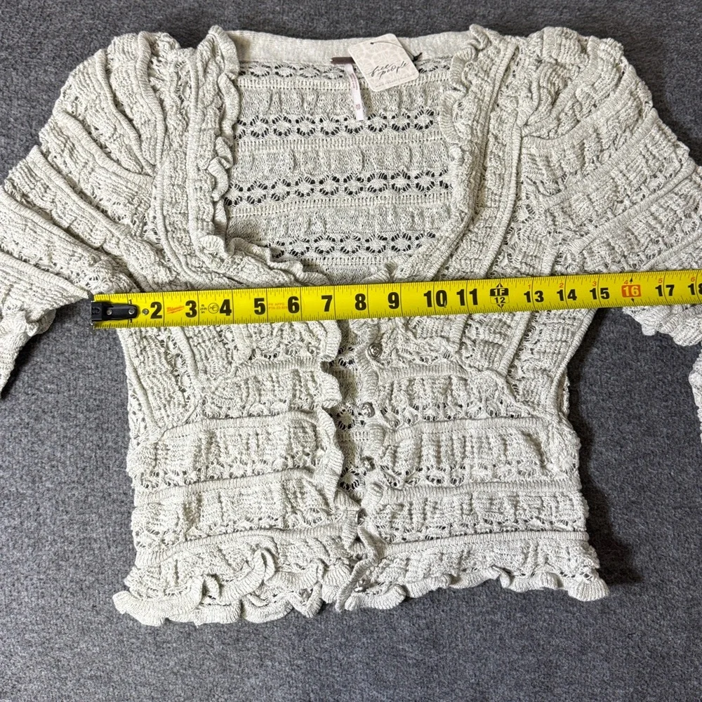 NWT - Free People Cardigan Wild Roses‎ Grey Size XS